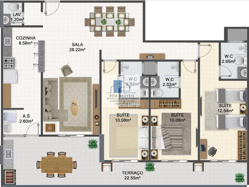 Apartamento à venda com 3 quartos, 117m² - Foto 13