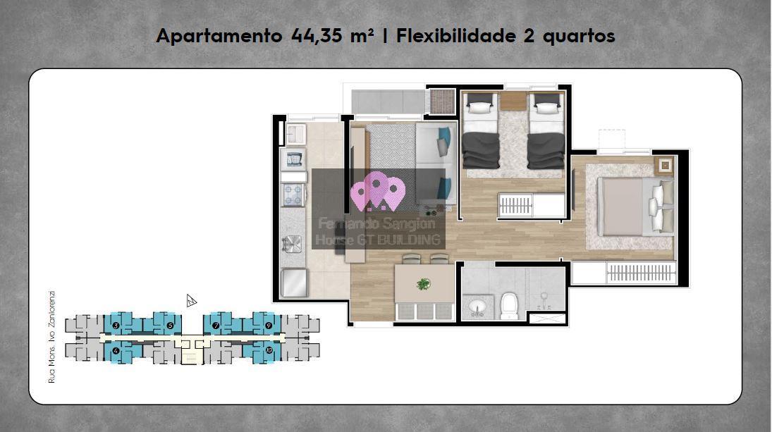 Apartamento à venda com 2 quartos, 43m² - Foto 4