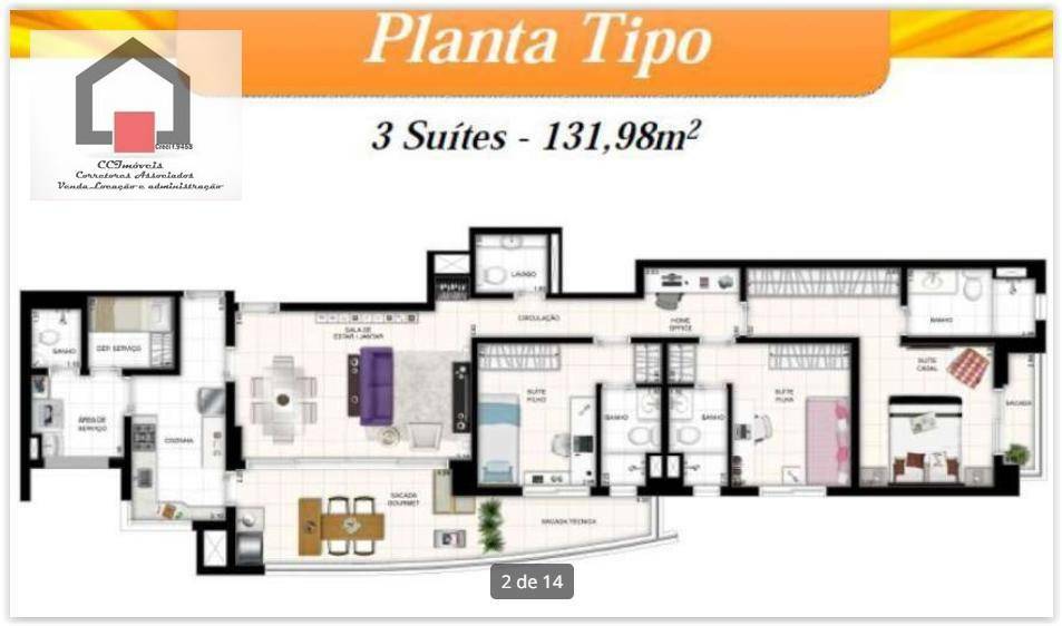 Apartamento à venda com 3 quartos, 132m² - Foto 19