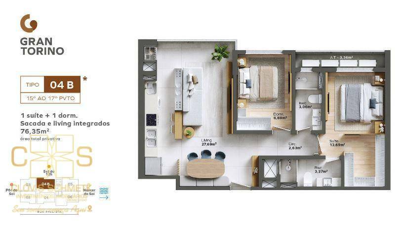 Apartamento à venda com 1 quarto, 77m² - Foto 30