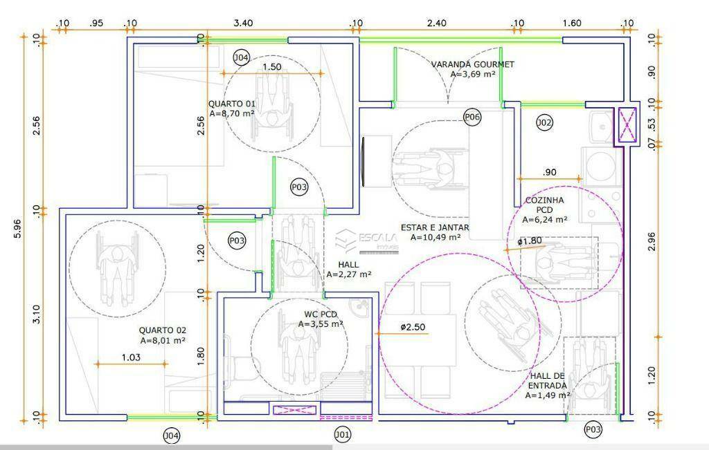 Apartamento à venda com 2 quartos, 46m² - Foto 46