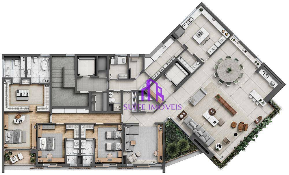 Apartamento à venda com 4 quartos, 340m² - Foto 6