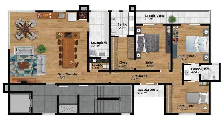 Apartamento à venda com 3 quartos, 139m² - Foto 8