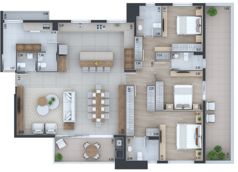 Apartamento à venda com 3 quartos, 150m² - Foto 41