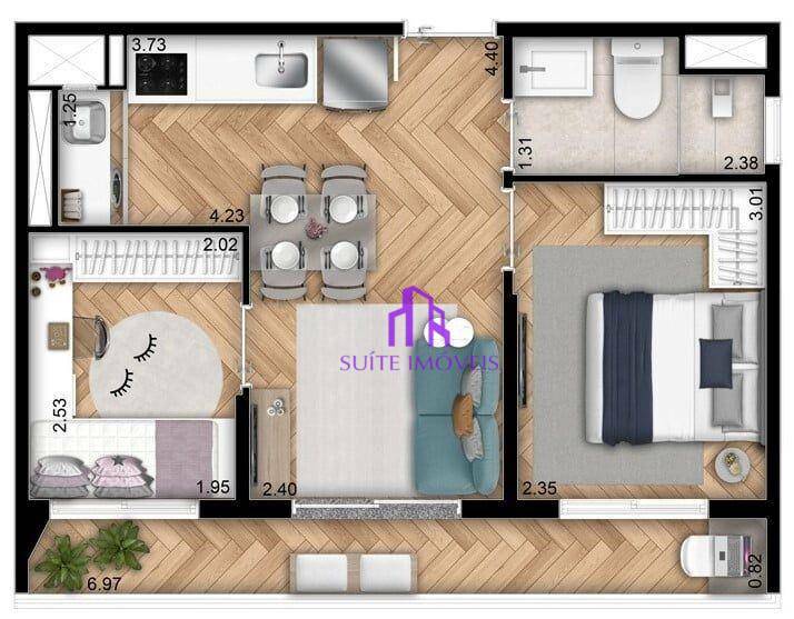 Apartamento à venda com 2 quartos, 40m² - Foto 1