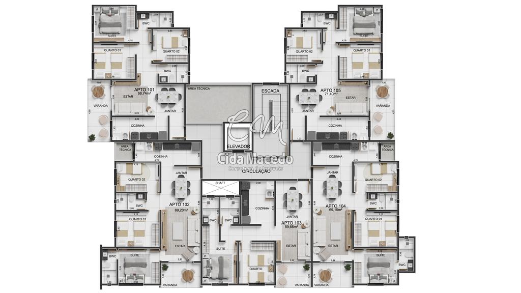 Apartamento à venda com 3 quartos, 68m² - Foto 12