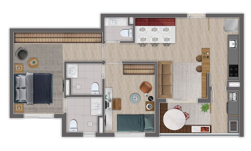 Apartamento, 2 quartos, 75 m² - Foto 2