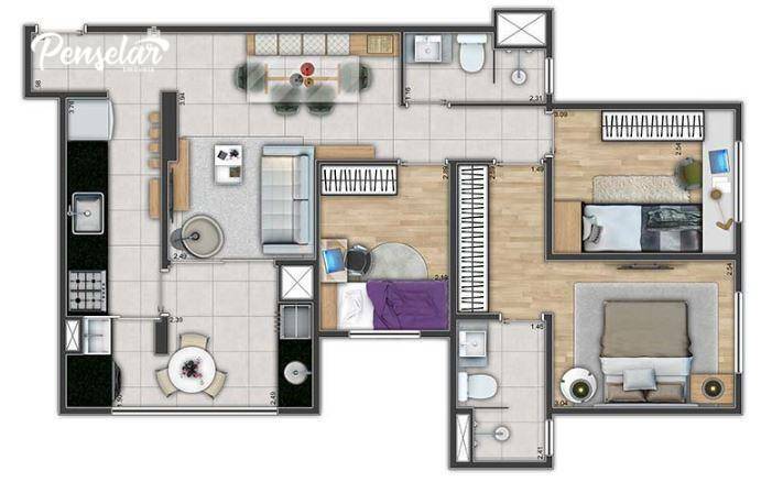 Apartamento à venda com 2 quartos, 62m² - Foto 10