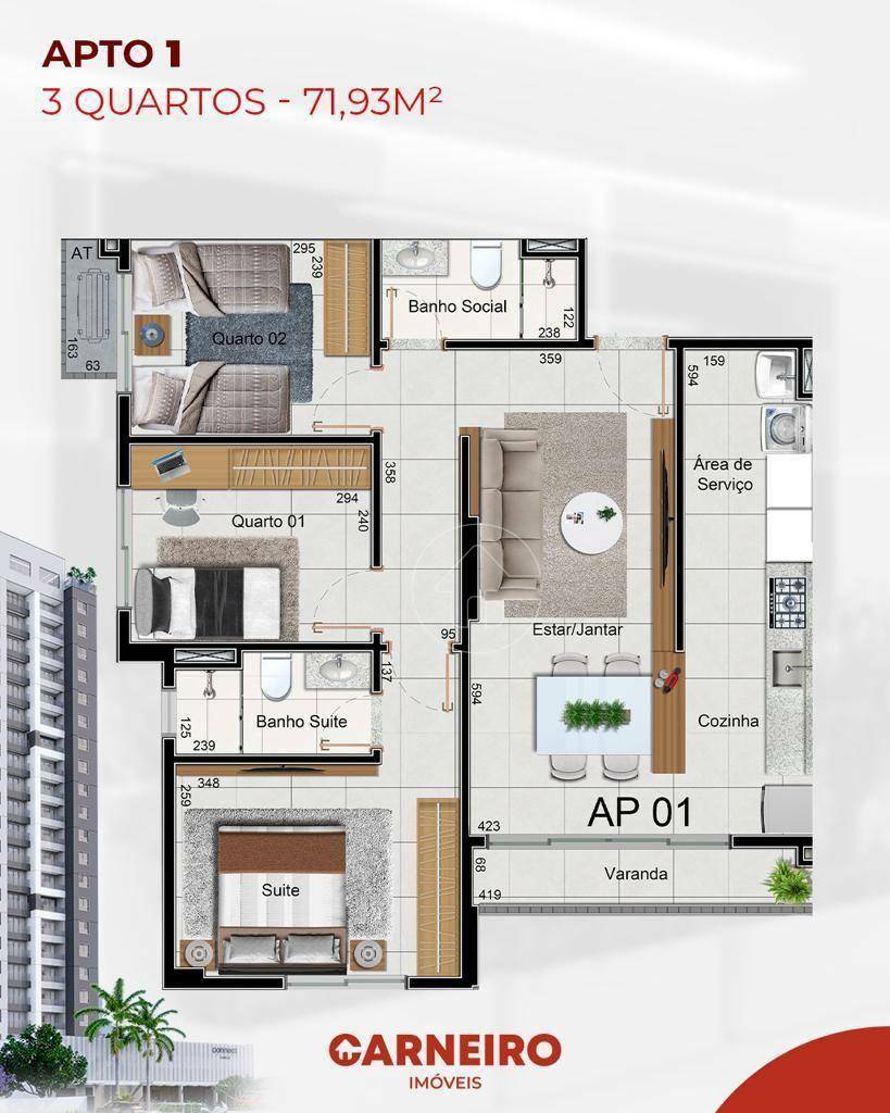 Apartamento à venda com 3 quartos, 71m² - Foto 11