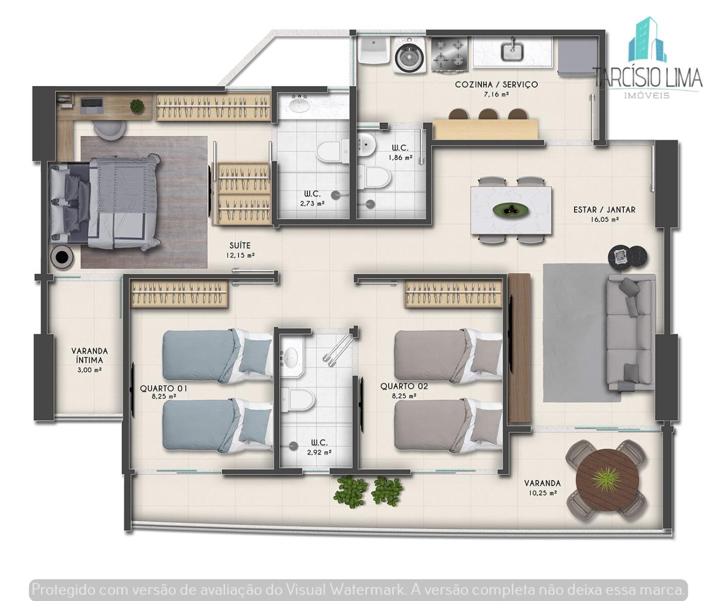 Apartamento à venda com 3 quartos, 83m² - Foto 16