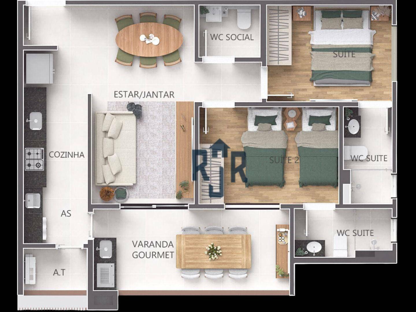 Apartamento à venda com 1 quarto, 51m² - Foto 19