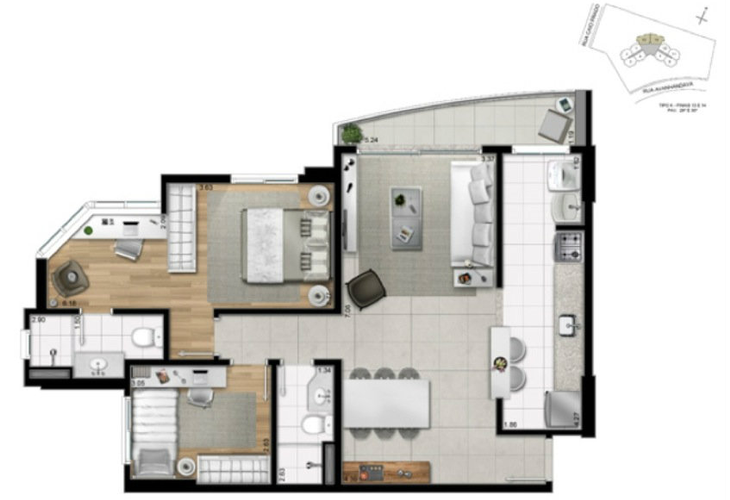 Apartamento à venda com 1 quarto, 42m² - Foto 5