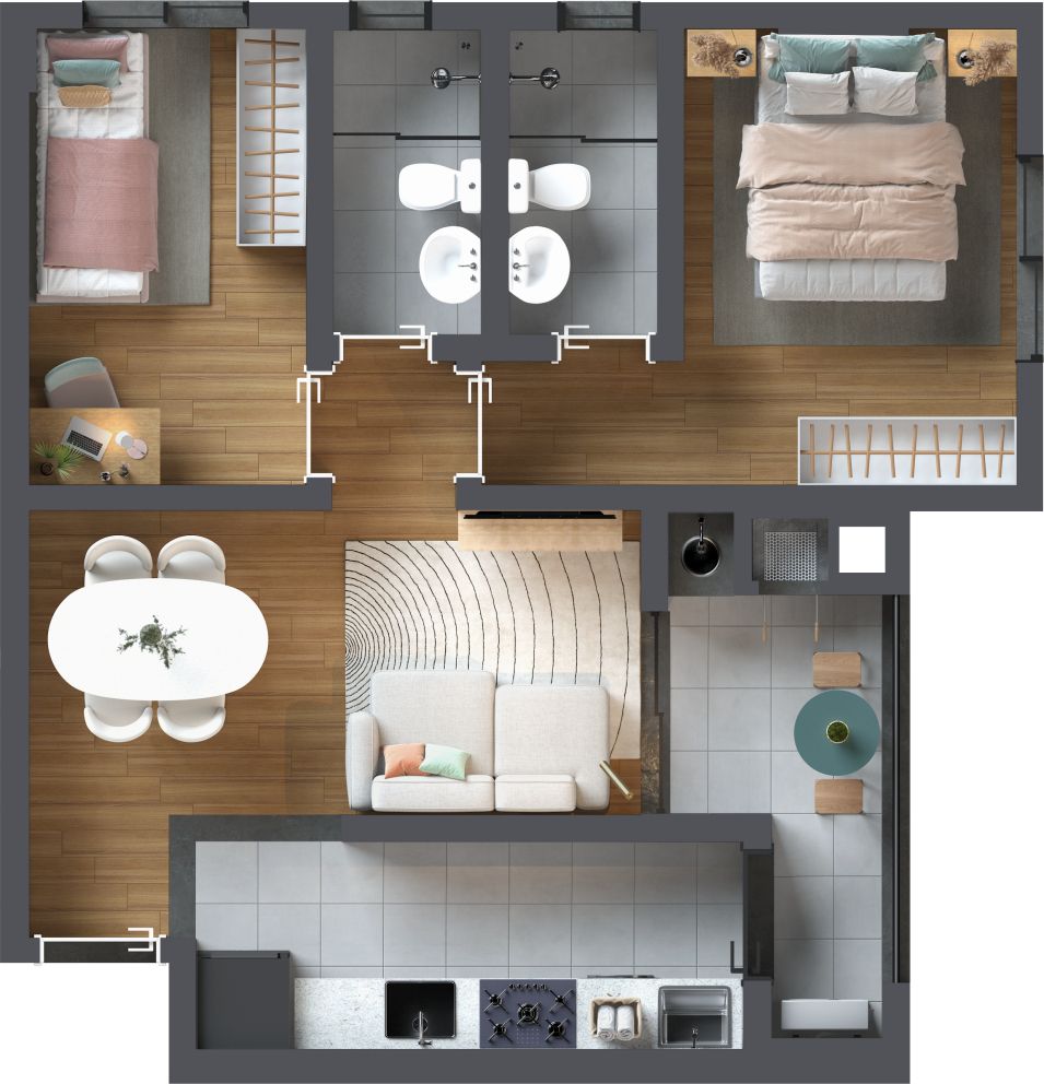 Apartamento à venda com 2 quartos, 53m² - Foto 3