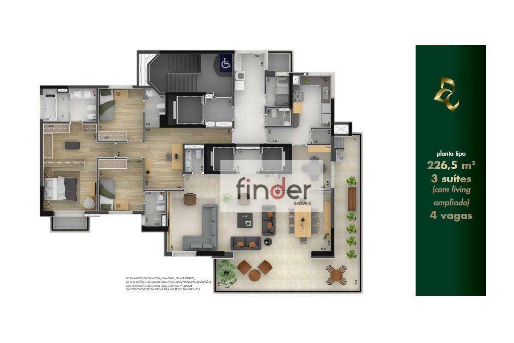 Apartamento à venda com 4 quartos, 227m² - Foto 11