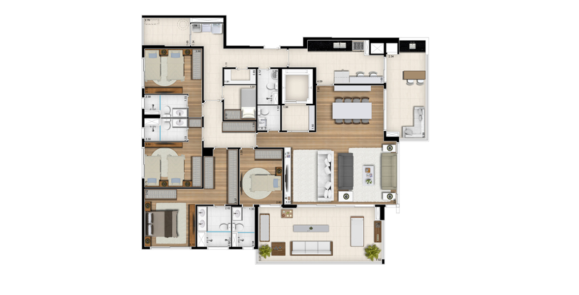 Apartamento à venda com 4 quartos, 225m² - Foto 2