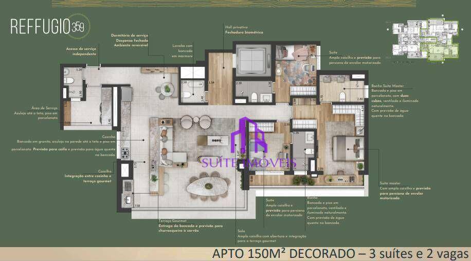 Apartamento à venda com 3 quartos, 150m² - Foto 6