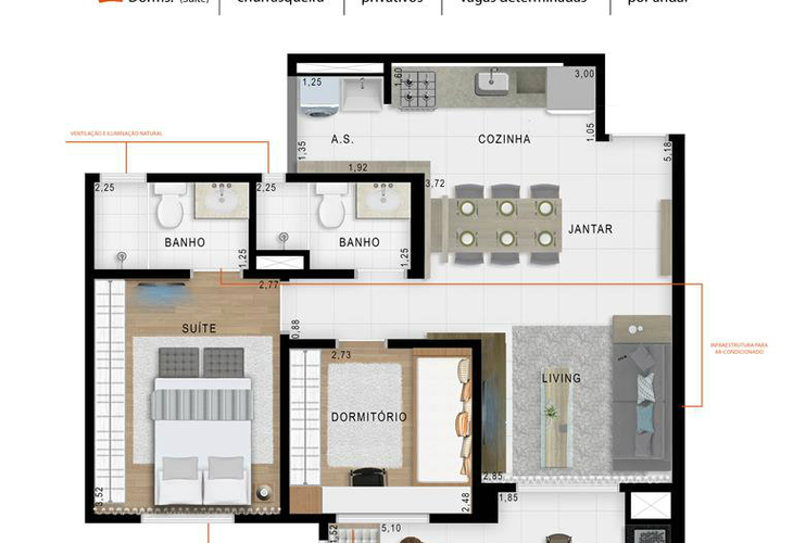 Apartamento à venda com 2 quartos, 65m² - Foto 10