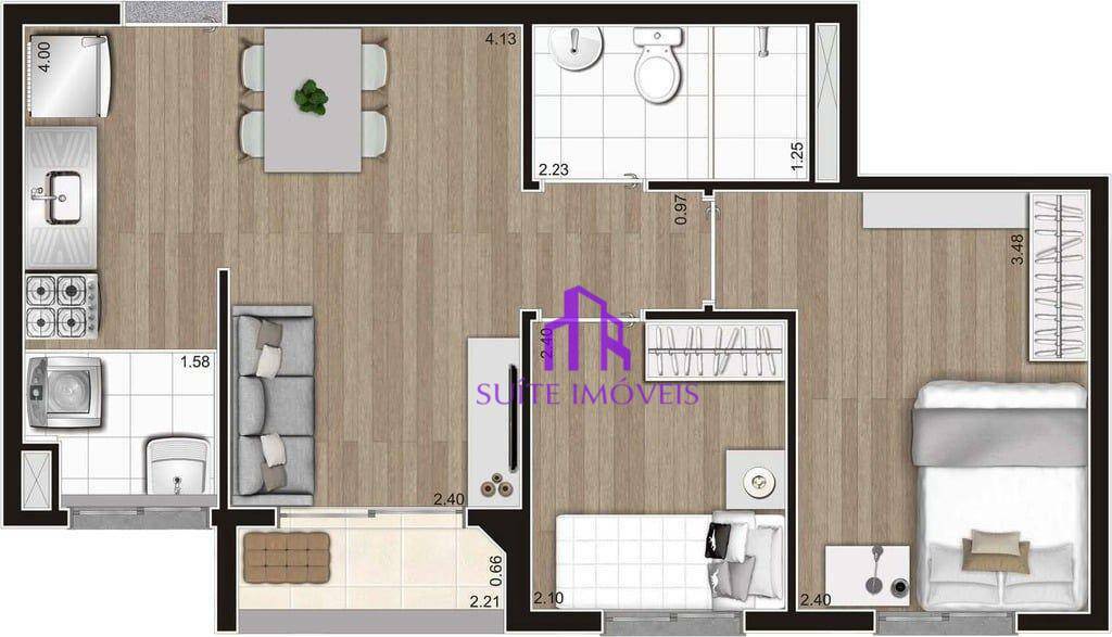 Apartamento à venda com 2 quartos, 43m² - Foto 8