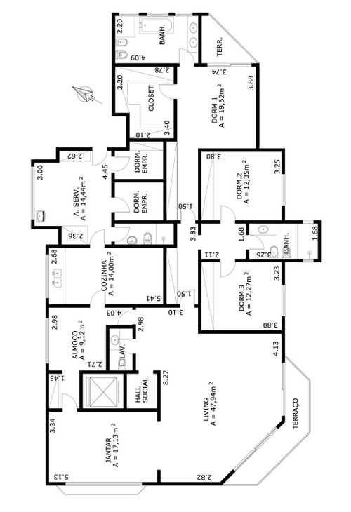 Apartamento à venda com 3 quartos, 240m² - Foto 2