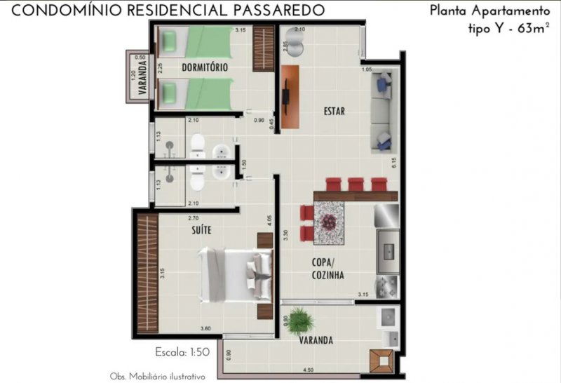 Apartamento à venda com 2 quartos, 63m² - Foto 5