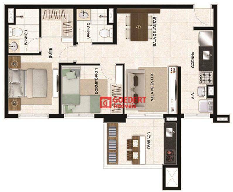 Apartamento à venda com 2 quartos, 68m² - Foto 23