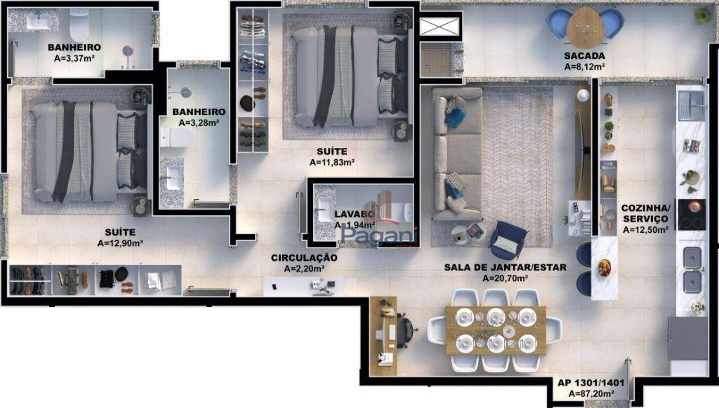 Apartamento à venda com 2 quartos, 76m² - Foto 11