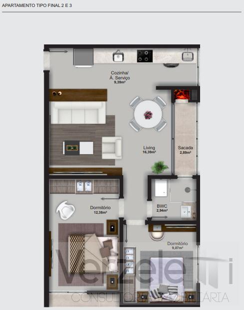 Apartamento à venda com 2 quartos, 55m² - Foto 3