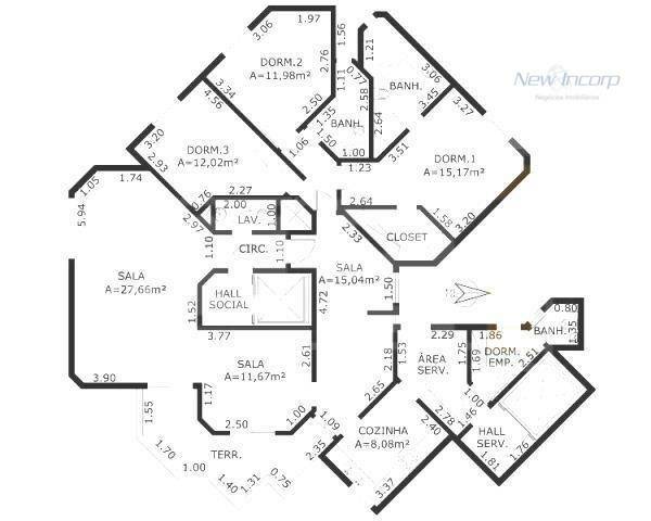 Apartamento à venda com 3 quartos, 172m² - Foto 30