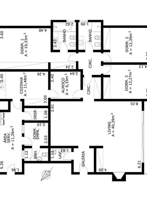 Apartamento à venda com 3 quartos, 173m² - Foto 2