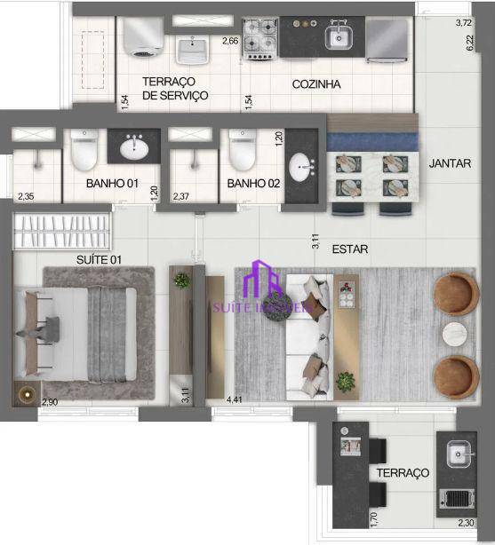 Apartamento à venda com 2 quartos, 54m² - Foto 22