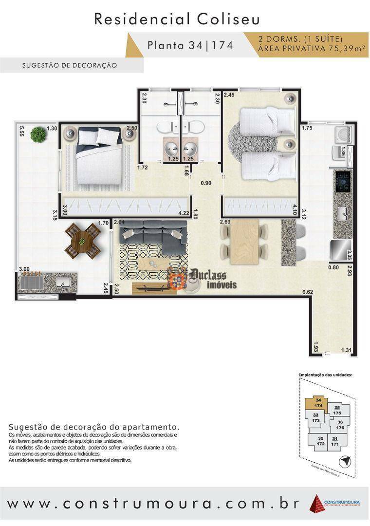 Apartamento à venda com 2 quartos, 75m² - Foto 3