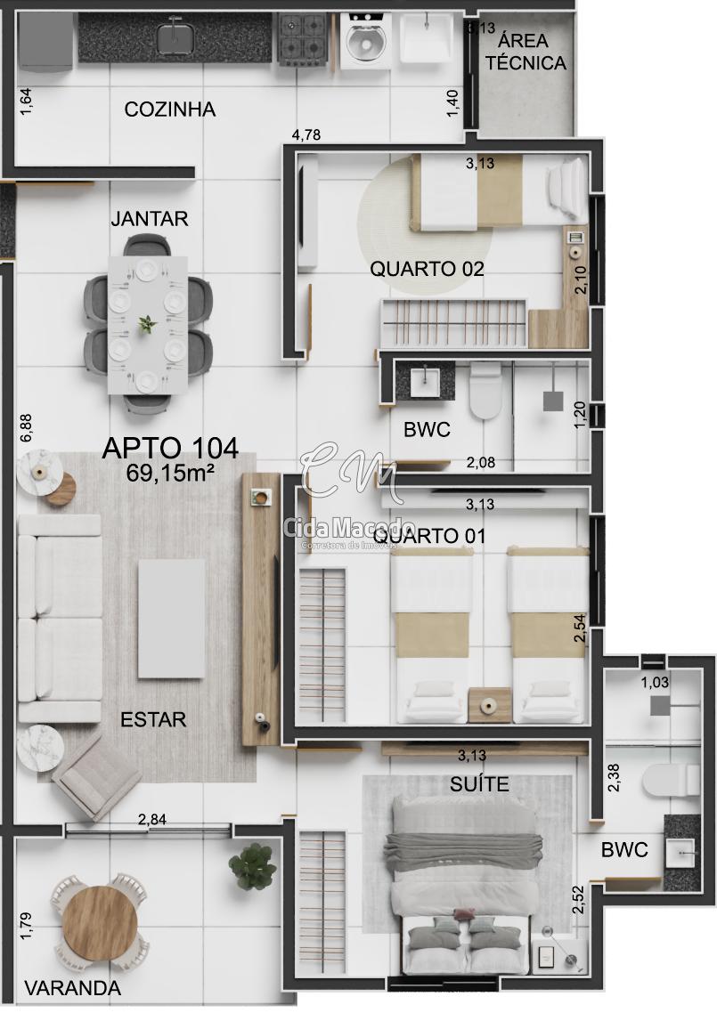 Apartamento à venda com 3 quartos, 68m² - Foto 15