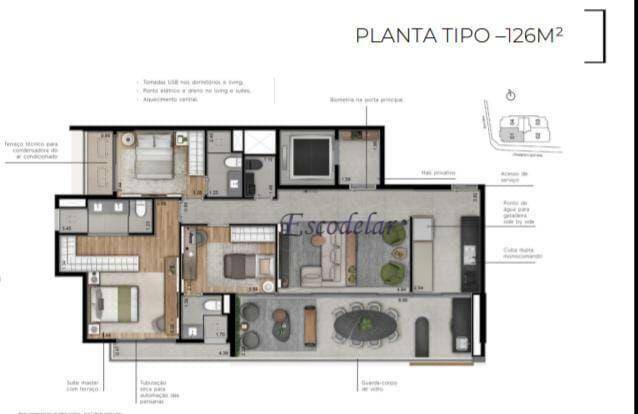 Apartamento à venda com 3 quartos, 126m² - Foto 17