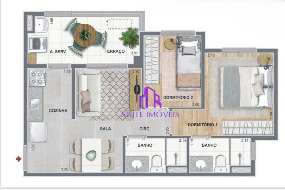 Apartamento à venda com 2 quartos, 34m² - Foto 25