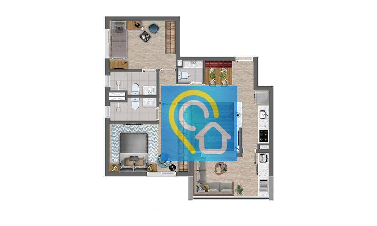 Apartamento à venda com 2 quartos, 63m² - Foto 1