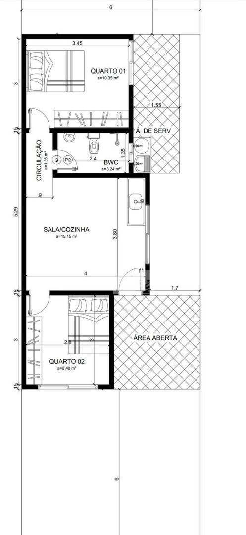 Casa, 2 quartos, 58 m² - Foto 3