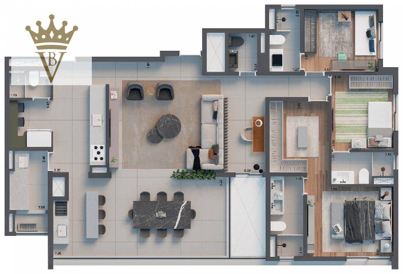 Apartamento à venda com 3 quartos, 147m² - Foto 1