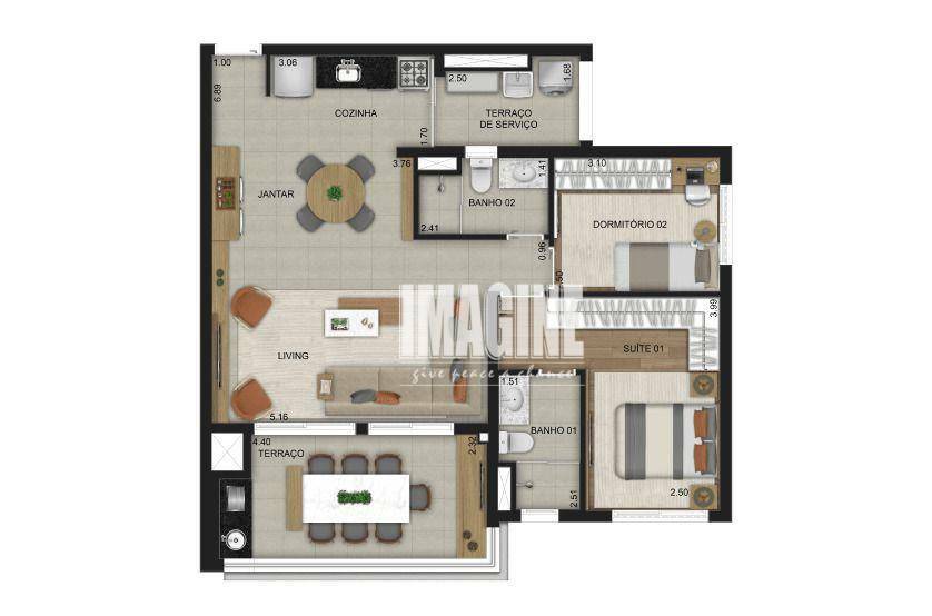 Apartamento à venda com 2 quartos, 87m² - Foto 1