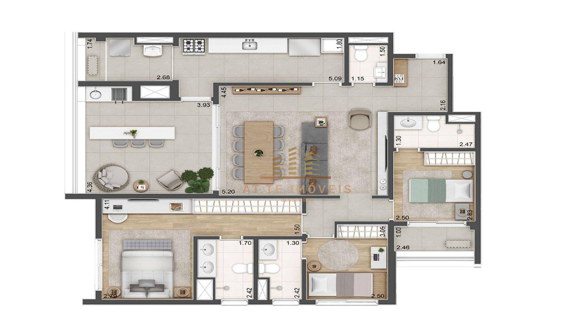 Apartamento à venda com 3 quartos, 125m² - Foto 4