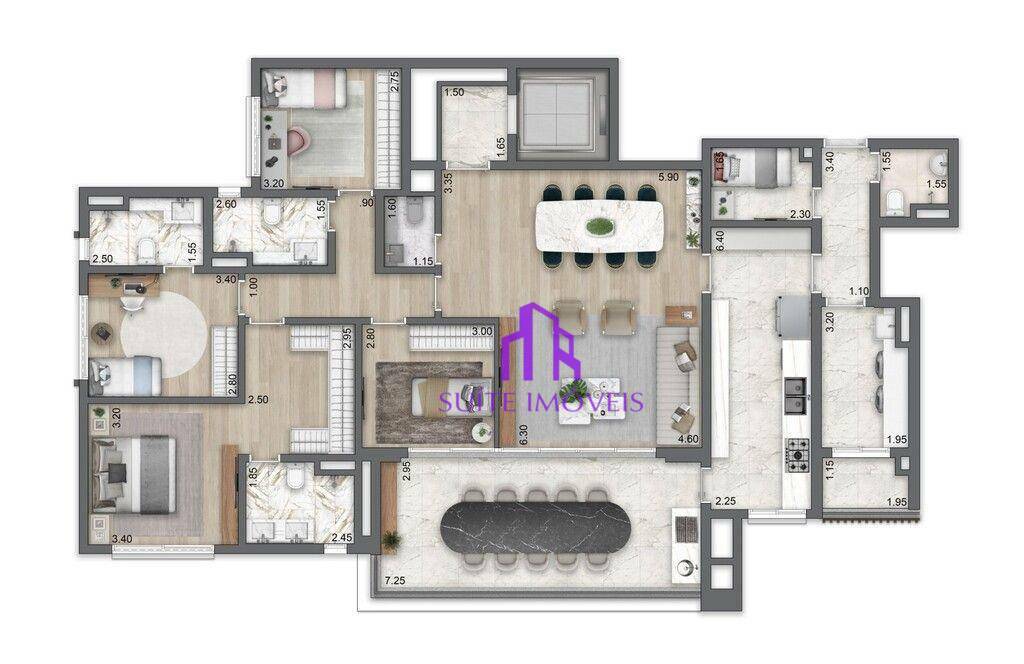 Apartamento à venda com 4 quartos, 213m² - Foto 21