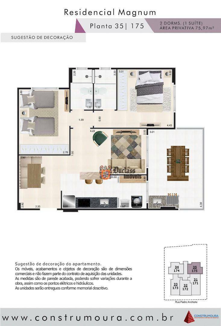 Apartamento à venda com 2 quartos, 75m² - Foto 2