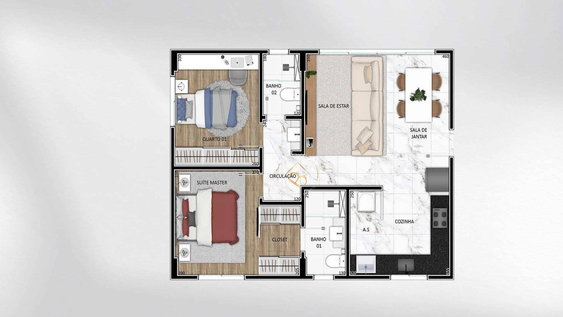 Apartamento à venda com 2 quartos, 63m² - Foto 6