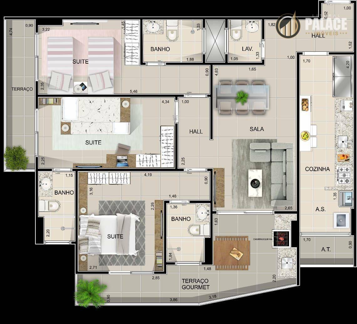 Apartamento à venda com 3 quartos, 95m² - Foto 9