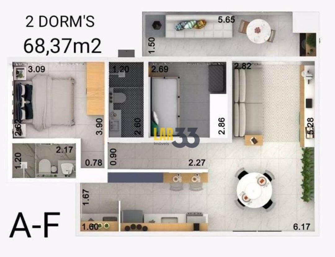 Apartamento à venda com 2 quartos, 68m² - Foto 8