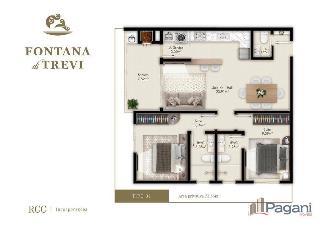 Apartamento à venda com 2 quartos, 70m² - Foto 23