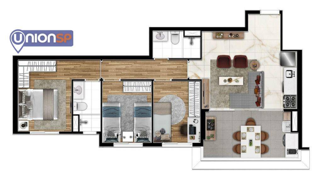 Apartamento à venda com 3 quartos, 74m² - Foto 3