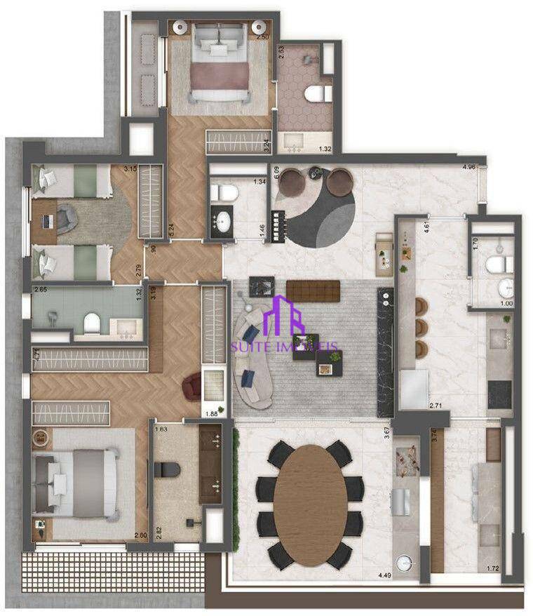 Apartamento à venda com 3 quartos, 184m² - Foto 21