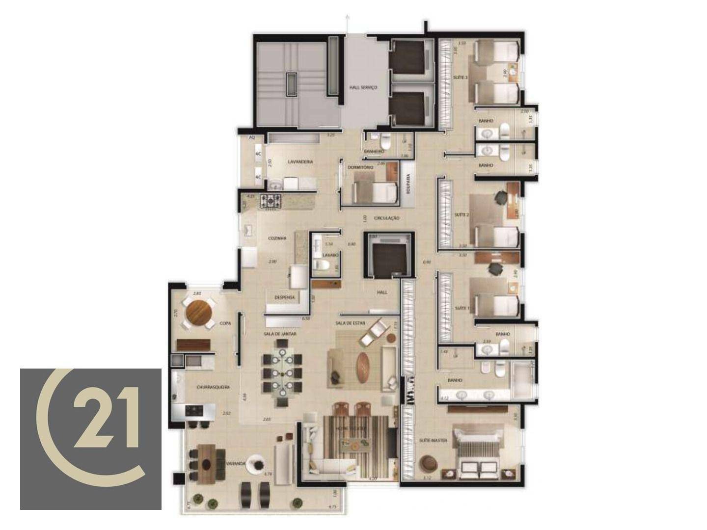 Apartamento à venda com 4 quartos, 245m² - Foto 23