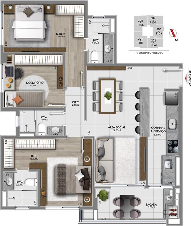 Apartamento à venda com 2 quartos, 70m² - Foto 13