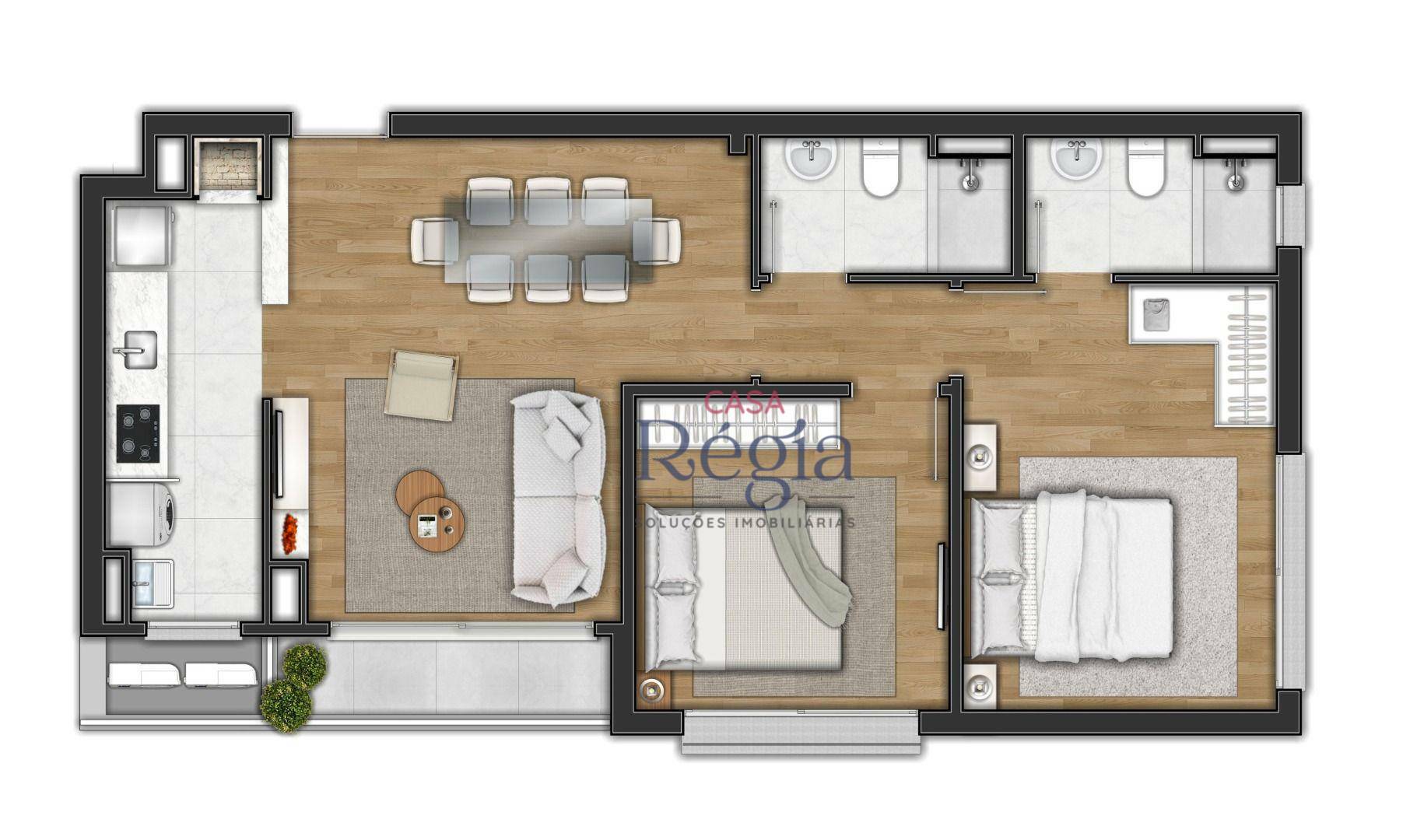 Apartamento à venda com 2 quartos, 80m² - Foto 3